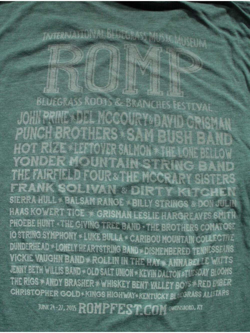 International Bluegrass Museum Romp 2015 T-Shirt John Prine Billy Strings Shirt
